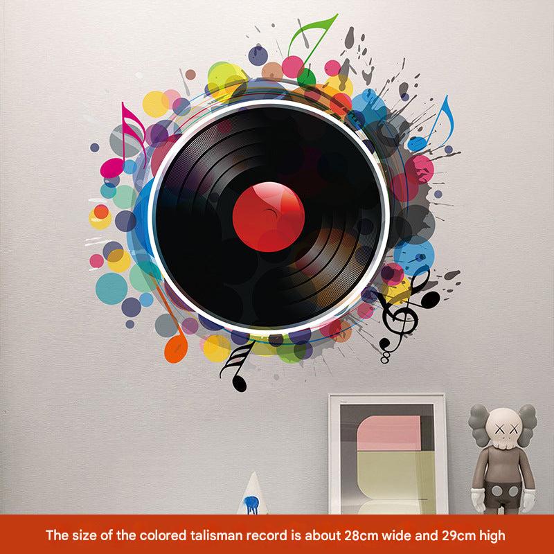 Artistic vinyl wall stickers on a bedroom wall