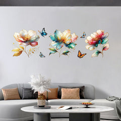 Image of colourful floral wall sticker design 2
