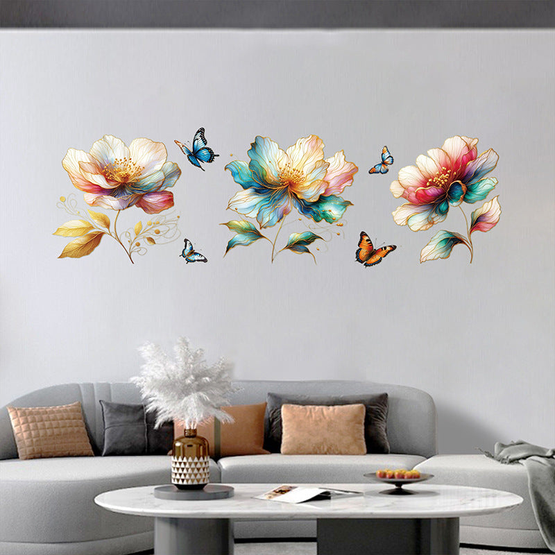 Image of colourful floral wall sticker design 2