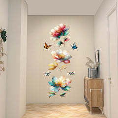 Image of colourful floral wall sticker design 3