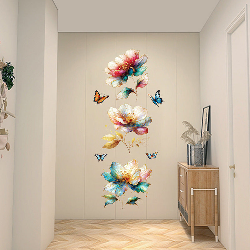 Image of colourful floral wall sticker design 3