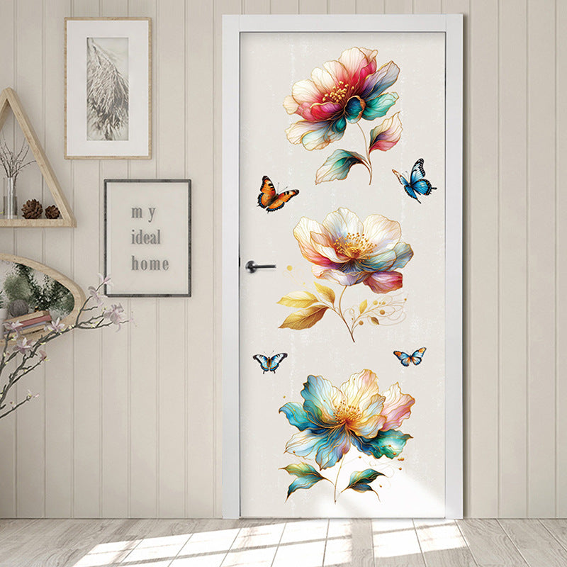 Image of colourful floral wall sticker design 4