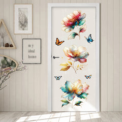 Image of colourful floral wall sticker design 4