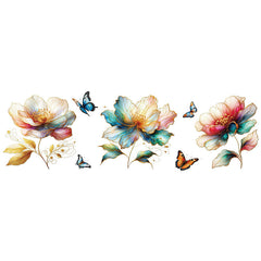 Image of colourful floral wall sticker design 5