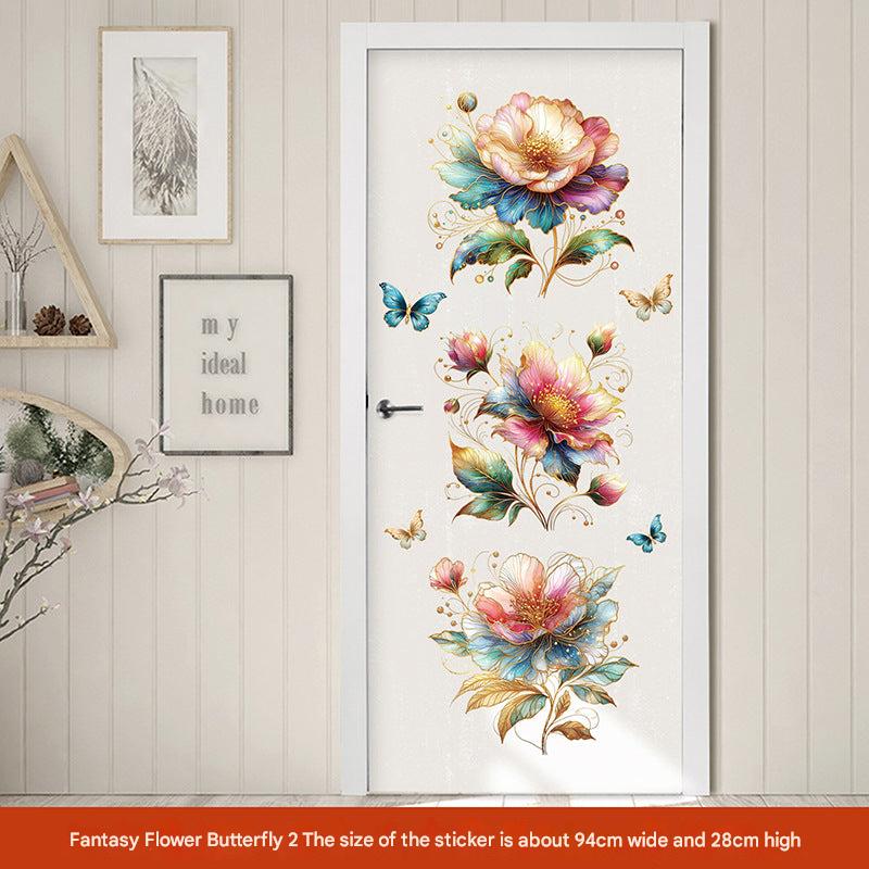 Image of colourful floral wall sticker design 7