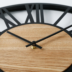 Close-up of the Stylish Nordic Iron Wall Clock face