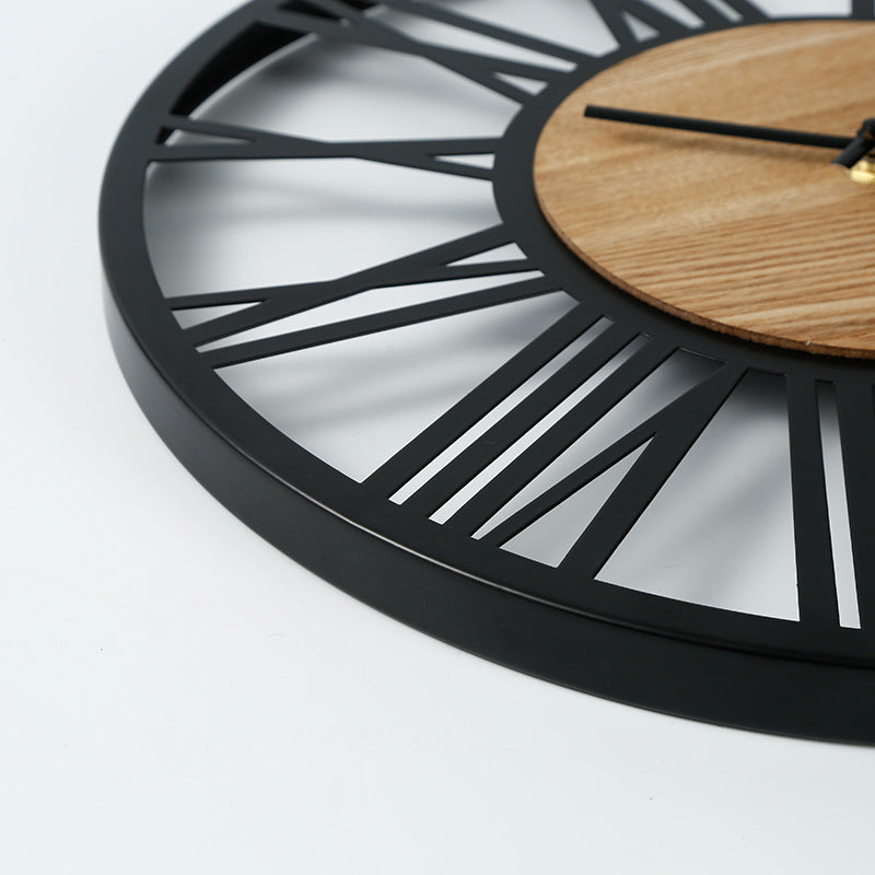 Side view of the Nordic Iron Wall Clock on a wall