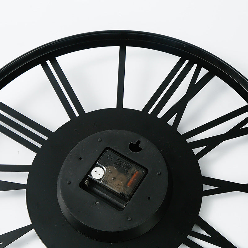 Iron construction of the Nordic Wall Clock showcased