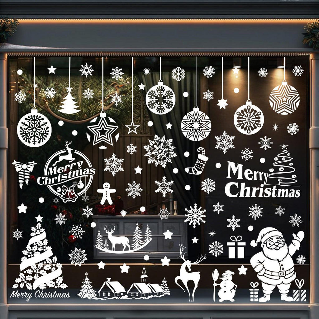 Close-up of decorative snowflake stickers