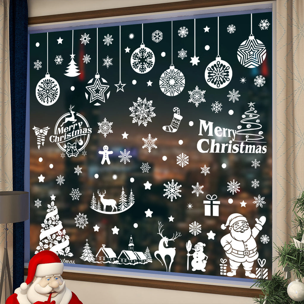 Indoor decoration with White Christmas stickers