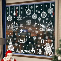 Indoor decoration with White Christmas stickers