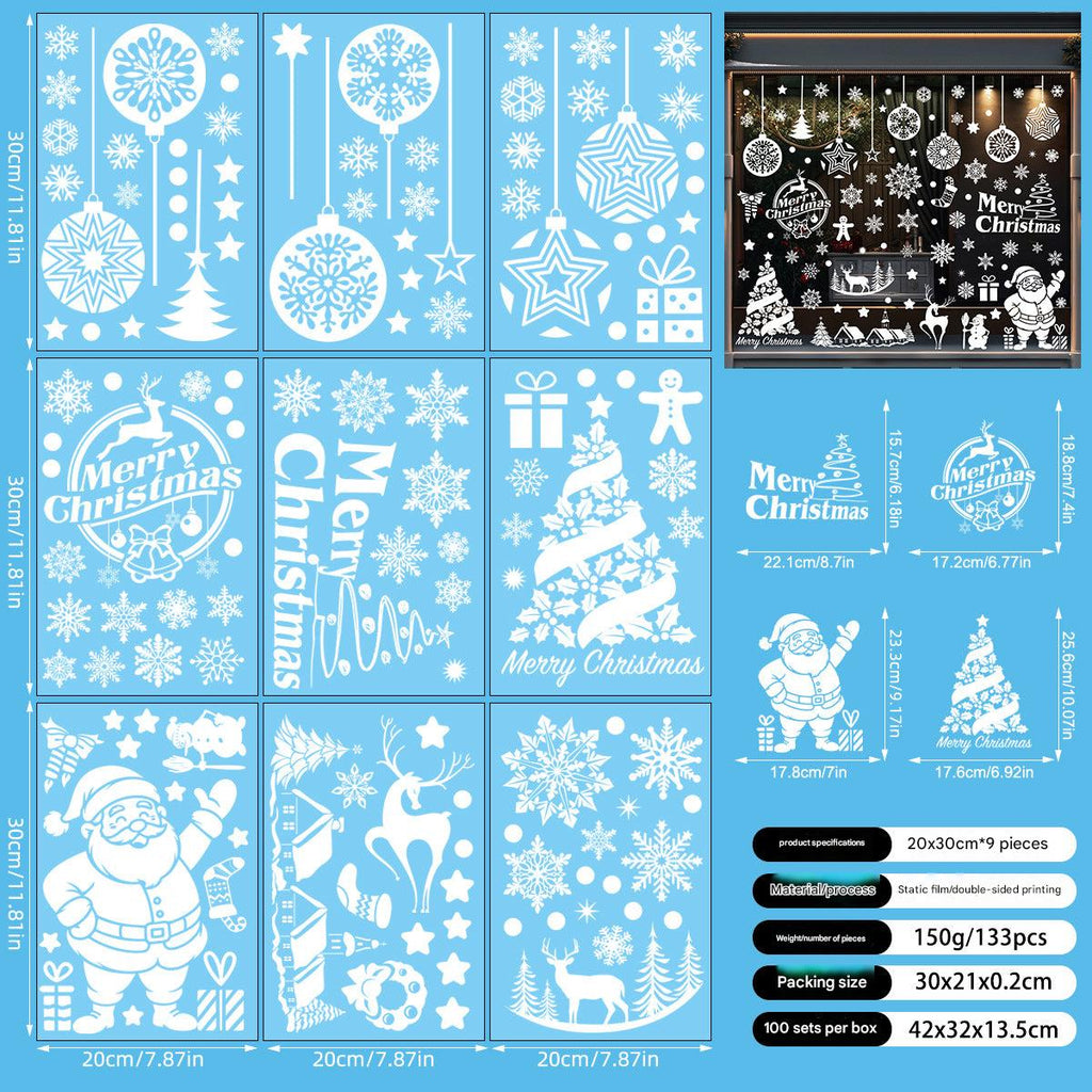 Variety of sizes of Christmas stickers displayed