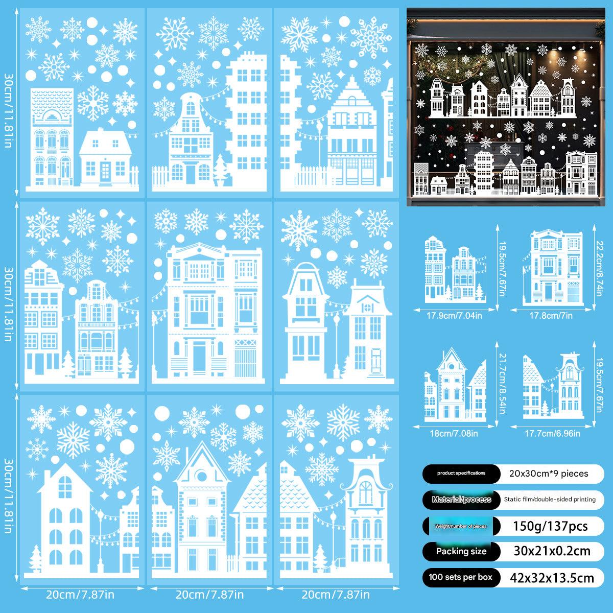 Removable Christmas decorations on glass