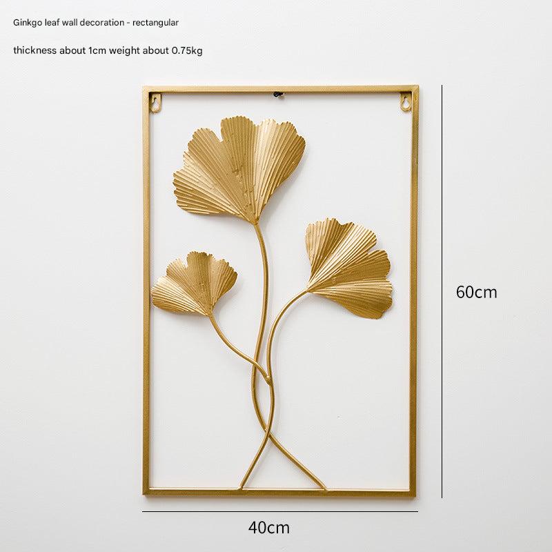 modern metal leaf wall décor in living room