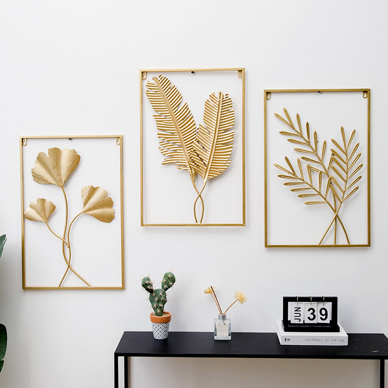 stylish wall art above sofa
