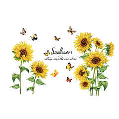 Lifestyle image of sunflower wall stickers in office