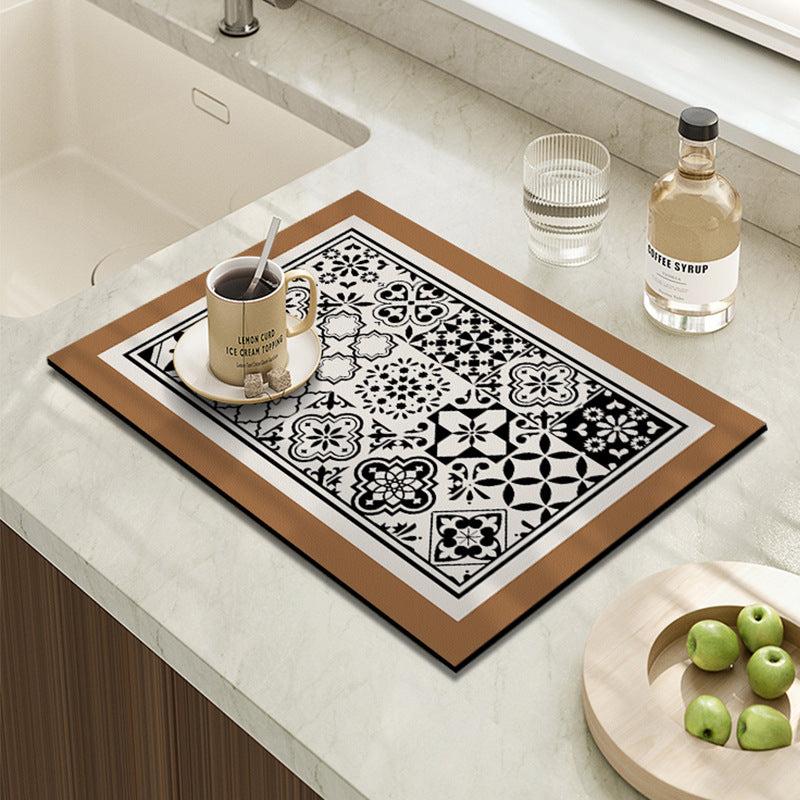 Easy to clean coffee mat shown in washing machine