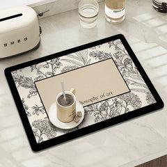 Non-Slip Coffee Machine Drying Mat in use on a kitchen counter
