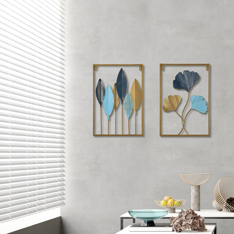 Stylish metal wall art for dining room interior