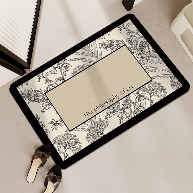 Natural silica mud bathroom mat in use