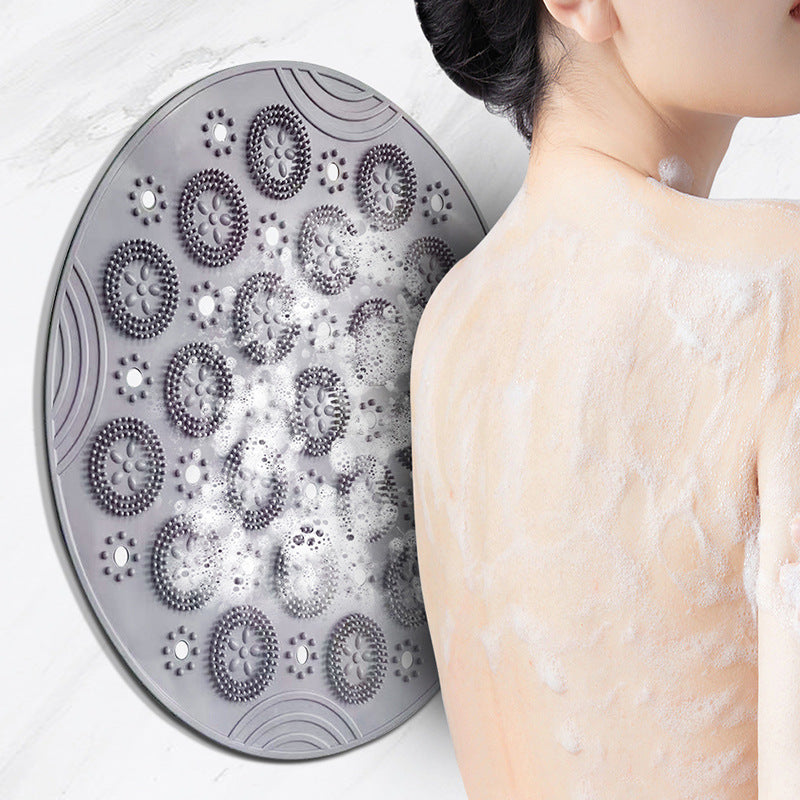 Silicone bath back scrubber with suction cups view 1