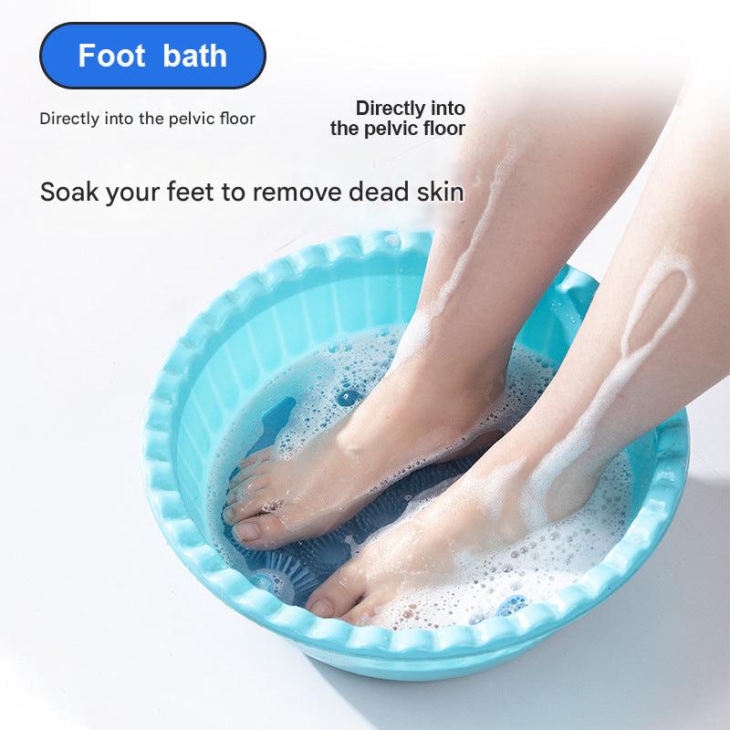 Silicone bath back scrubber in shower