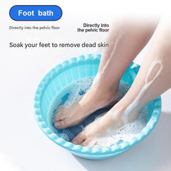 Silicone bath back scrubber in shower