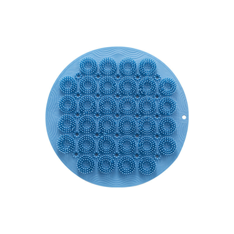 Silicone back scrubber displayed with accessories