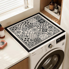 Protective washing machine cover in use