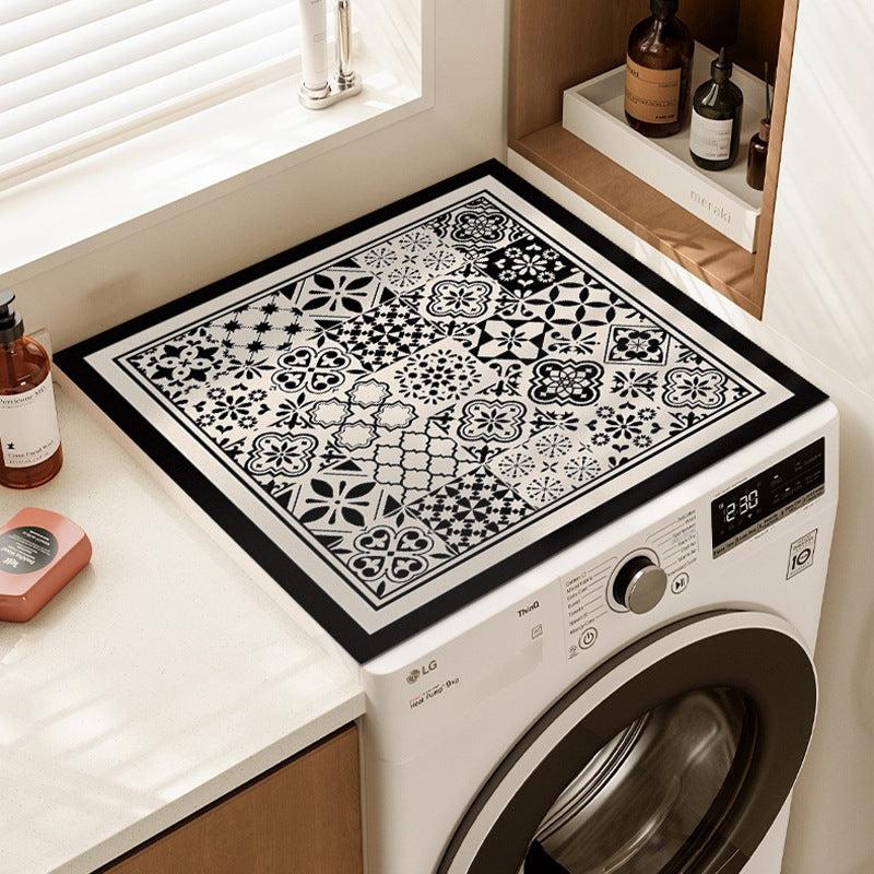 Protective washing machine cover in use