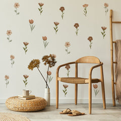 Close-up of vintage floral wallpaper pattern