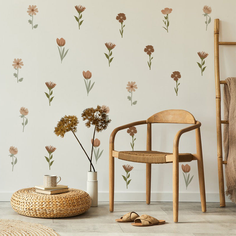 Close-up of vintage floral wallpaper pattern