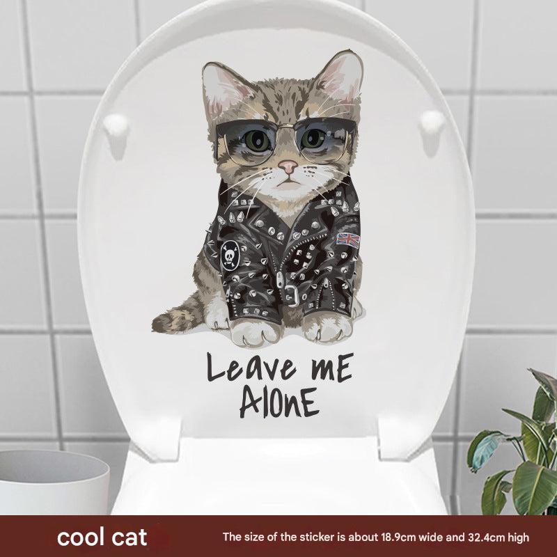 Colourful cat toilet sticker design 9