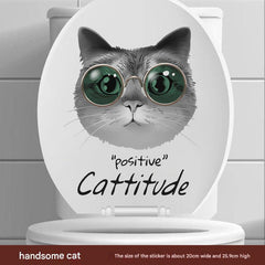 Colourful cat toilet sticker design 2