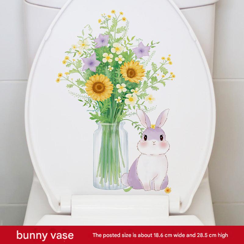 Colourful cat toilet sticker design 6