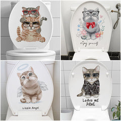 Colourful cat toilet sticker design 2