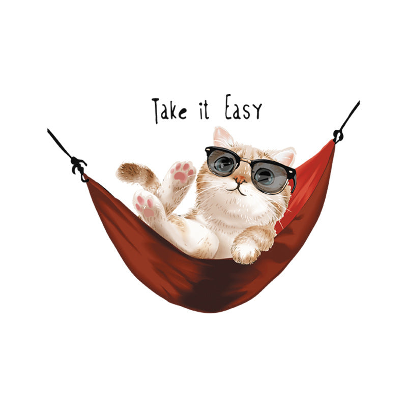 Colourful cat toilet sticker design 5