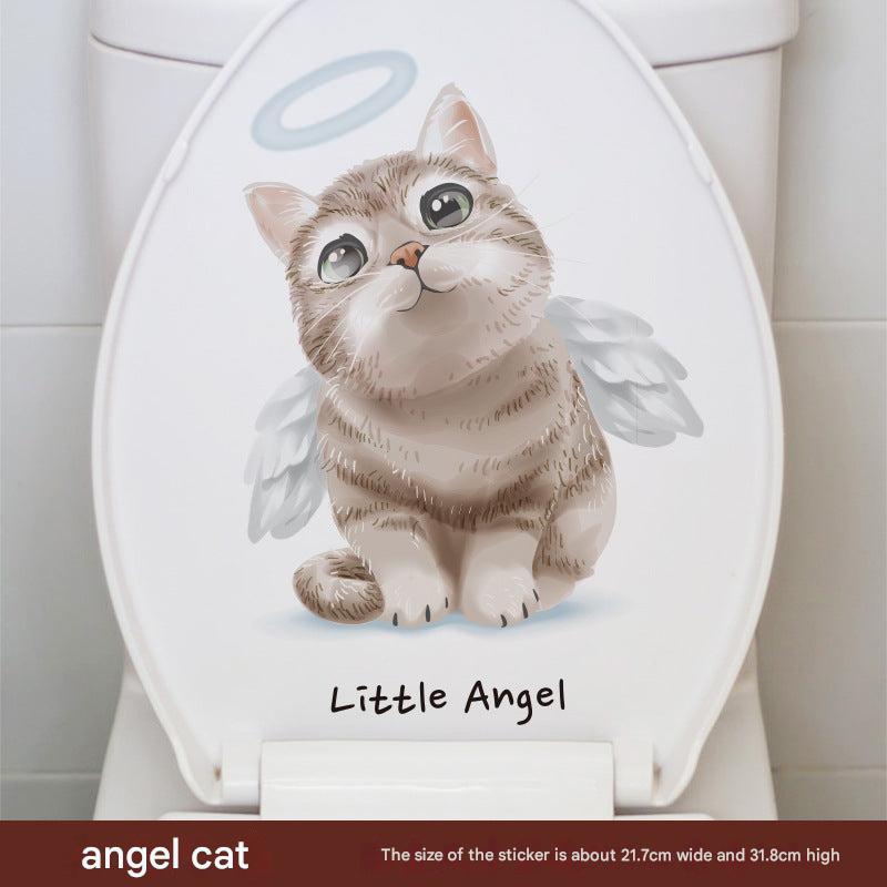 Colourful cat toilet sticker design 8
