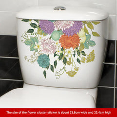 Image of waterproof floral toilet lid sticker design 10