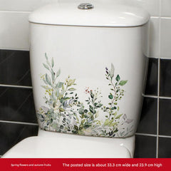Image of waterproof floral toilet lid sticker design 4