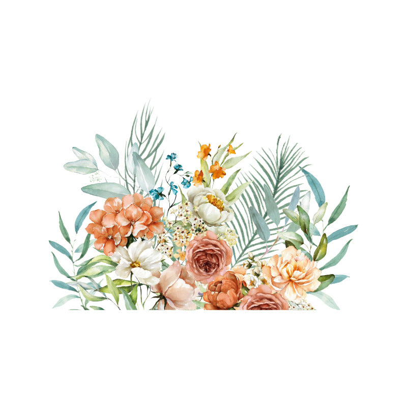 Image of waterproof floral toilet lid sticker design 5