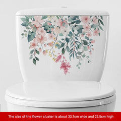 Image of waterproof floral toilet lid sticker design 7