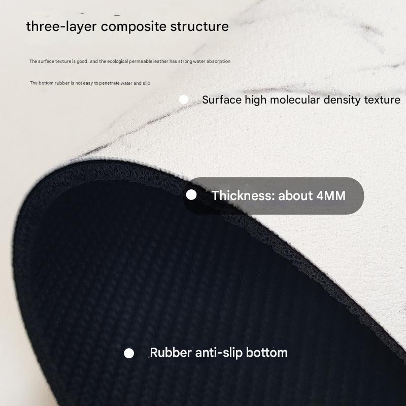 Close up view of stylish kitchen absorbent mat