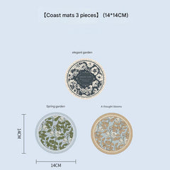 Round dining mat on a marble table setting