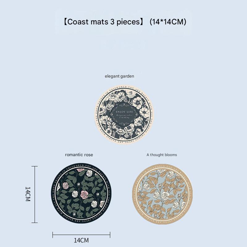 Stylish round dining table mat on a wooden table