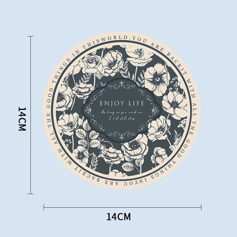 Round dining mat on a marble table setting