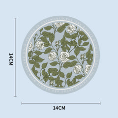 Stylish round dining table mat on a wooden table