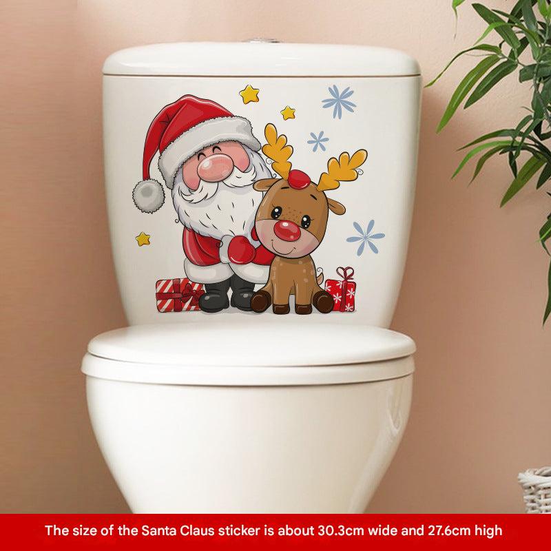 Festive toilet decoration with Santa design