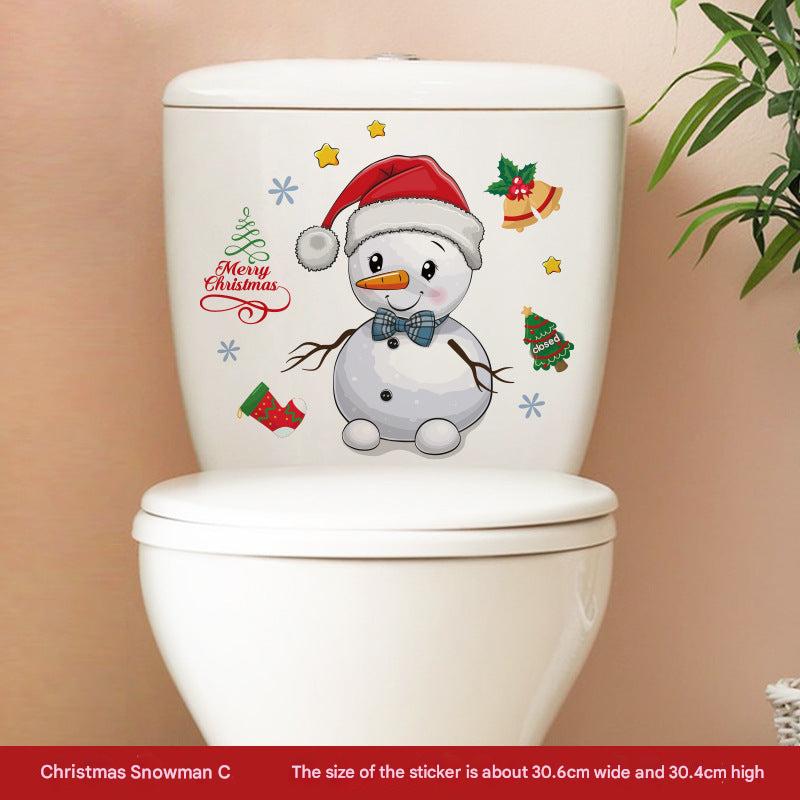 Joyful holiday sticker for bathroom toilet