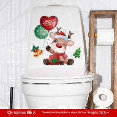 Fun holiday sticker Santa design for toilet